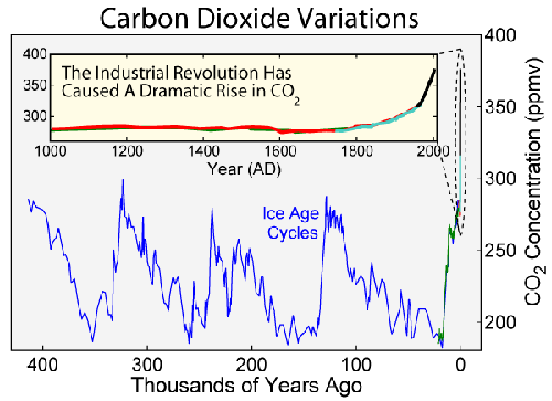 Variazioni CO2 storiche e recenti